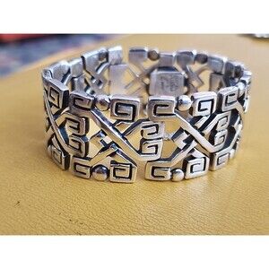 Taxco 925 Silver Bracelet Fuentes Modernist Style